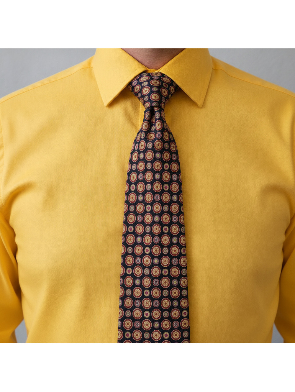 Skandia Norsk Fabrikat Men's Polyester Tie with Circular Pattern
